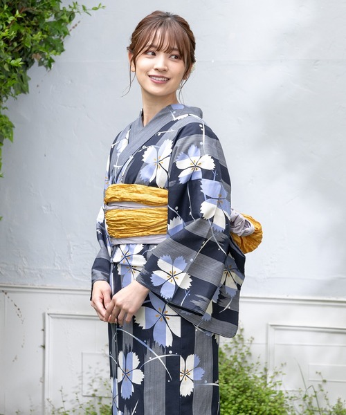 Honeys(ハニーズ)の「浴衣(浴衣・レディース・ネイビー系1/ネイビー系/ベージュ・F)」の16枚目の写真