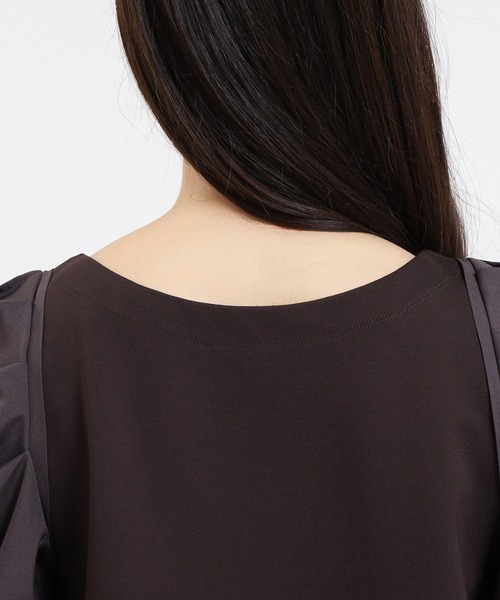 TRUDEA（トルディア）の「異素材スリーブシルケットポンチプルオーバー（Tシャツ/カットソー・レディース・ホワイト/ブラック/ブラウン・MEDIUM）」の16枚目の写真