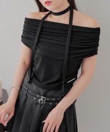 Chico | 【完売カラー再販開始/新色追加】シアーオフショルチョーカーT(Tシャツ/カットソー)