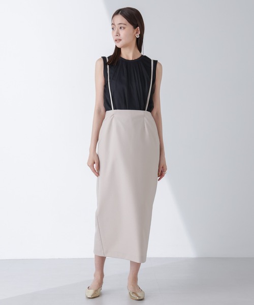 NANO universe（ナノユニバース）の「チュールドッキングカットノースリーブトップス（Tシャツ/カットソー・レディース・ピンク/ホワイト/ブラック・FREE）」の7枚目の写真