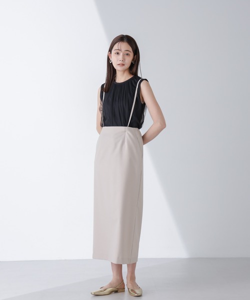 NANO universe（ナノユニバース）の「チュールドッキングカットノースリーブトップス（Tシャツ/カットソー・レディース・ピンク/ホワイト/ブラック・FREE）」の8枚目の写真