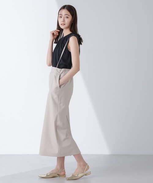 NANO universe（ナノユニバース）の「チュールドッキングカットノースリーブトップス（Tシャツ/カットソー・レディース・ピンク/ホワイト/ブラック・FREE）」の9枚目の写真