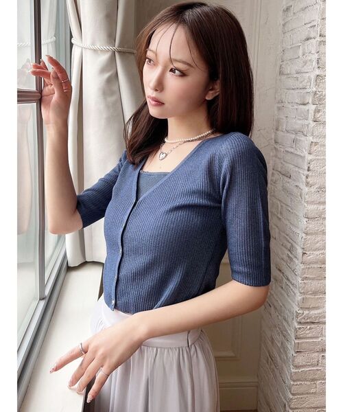 RESEXXY（リゼクシー）の「ニットキャミコンビカーディガン（カーディガン/ボレロ・レディース・レッド/ブラック/ブルー・FREE）」の22枚目の写真