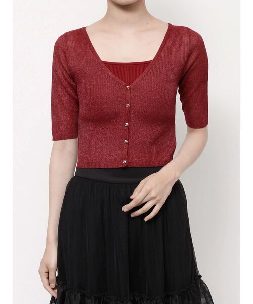 RESEXXY（リゼクシー）の「ニットキャミコンビカーディガン（カーディガン/ボレロ・レディース・レッド/ブラック/ブルー・FREE）」の16枚目の写真