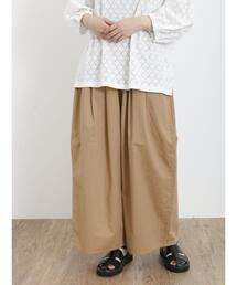 Samansa Mos2 | バイオ加工タックパンツ(その他パンツ)