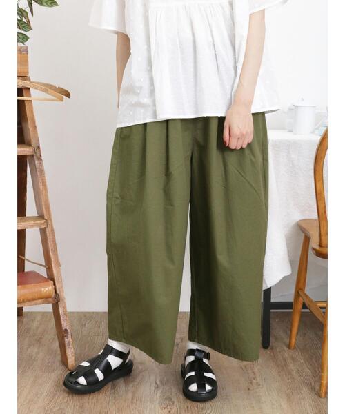 Samansa Mos2（サマンサ モスモス）の「バイオ加工タックパンツ（その他パンツ・レディース・カーキ/キナリ/ブラック/ベージュ・F）」の5枚目の写真