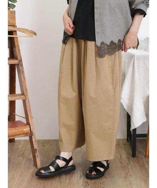 Samansa Mos2（サマンサ モスモス）の「バイオ加工タックパンツ（その他パンツ・レディース・カーキ/キナリ/ブラック/ベージュ・F）」の9枚目の写真