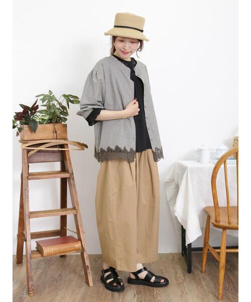 Samansa Mos2（サマンサ モスモス）の「バイオ加工タックパンツ（その他パンツ・レディース・カーキ/キナリ/ブラック/ベージュ・F）」の11枚目の写真