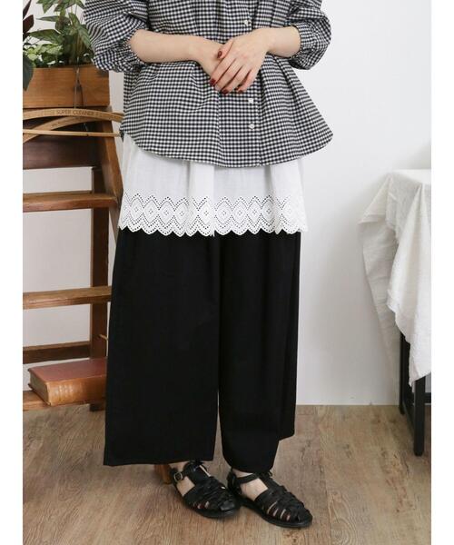 Samansa Mos2（サマンサ モスモス）の「バイオ加工タックパンツ（その他パンツ・レディース・カーキ/キナリ/ブラック/ベージュ・F）」の13枚目の写真