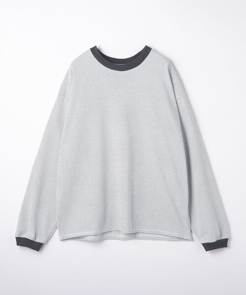 MONKEY TIME（モンキータイム）の「＜VATANLOOP × monkey time＞ オーガニック ボーダー ロングスリーブ Tシャツ（Tシャツ/カットソー・メンズ・ダークグレー/ブラック・S/M/L/XL）」の2枚目の写真