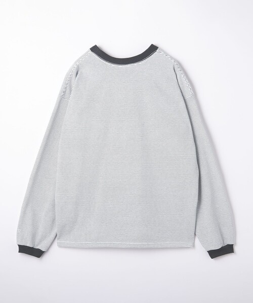 MONKEY TIME（モンキータイム）の「＜VATANLOOP × monkey time＞ オーガニック ボーダー ロングスリーブ Tシャツ（Tシャツ/カットソー・メンズ・ダークグレー/ブラック・S/M/L/XL）」の3枚目の写真