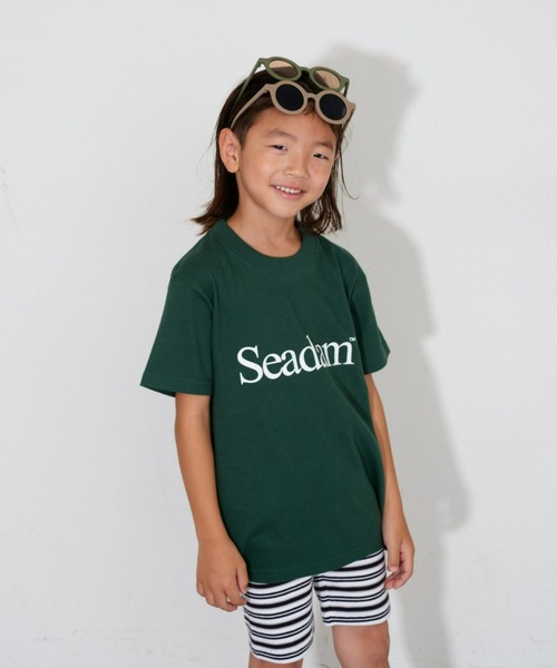 CIAOPANIC TYPY（チャオパニックティピー）の「【KIDS】SEADAMロゴ半袖TEE（Tシャツ/カットソー・キッズ・ネイビー/グリーン/ホワイト/ブラック/グレー・130/110/150）」の4枚目の写真