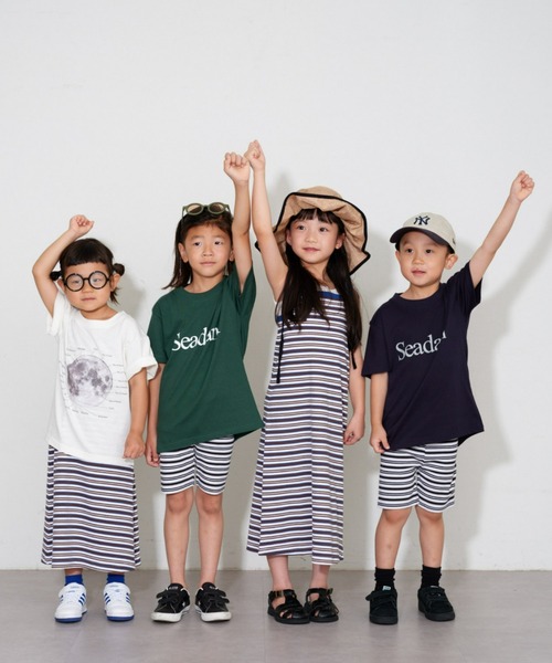 CIAOPANIC TYPY（チャオパニックティピー）の「【KIDS】SEADAMロゴ半袖TEE（Tシャツ/カットソー・キッズ・ネイビー/グリーン/ホワイト/ブラック/グレー・130/110/150）」の15枚目の写真