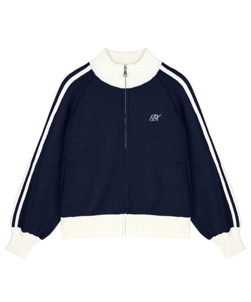 Chick(チック)の「▲SIDE LINE FULL-ZIP CARDIGAN / サイドラインジップカーディガン(カーディガン/ボレロ・レディース・グレー/ブラウン/ネイビー・FREE)」の3枚目の写真