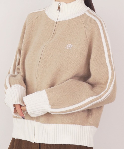 Chick(チック)の「▲SIDE LINE FULL-ZIP CARDIGAN / サイドラインジップカーディガン(カーディガン/ボレロ・レディース・グレー/ブラウン/ネイビー・FREE)」の14枚目の写真