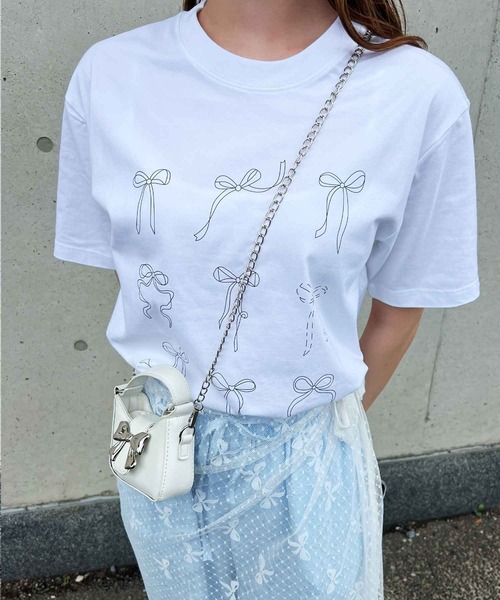 frunco(フランコ)の「リボンビッグTシャツ(Tシャツ/カットソー・レディース・ピンク/グレー/ホワイト/ブラック・FREE)」の12枚目の写真