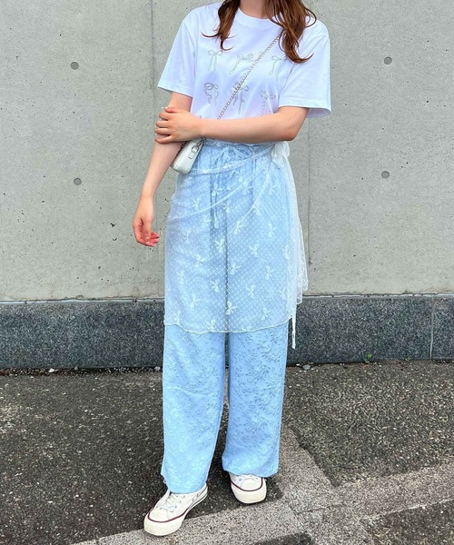 frunco(フランコ)の「リボンビッグTシャツ(Tシャツ/カットソー・レディース・ピンク/グレー/ホワイト/ブラック・FREE)」の18枚目の写真