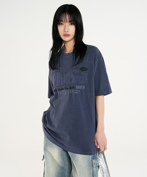 ODD STUDIO(オッドスタジオ)の「ODD PIGMENT DUSTY OVER FIT TEE(Tシャツ/カットソー・レディース・チャコールグレー/チャコール/ネイビー/ピンク・M/L)」の9枚目の写真