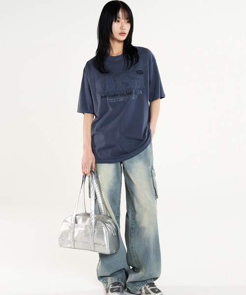 ODD STUDIO(オッドスタジオ)の「ODD PIGMENT DUSTY OVER FIT TEE(Tシャツ/カットソー・レディース・チャコールグレー/チャコール/ネイビー/ピンク・M/L)」の10枚目の写真