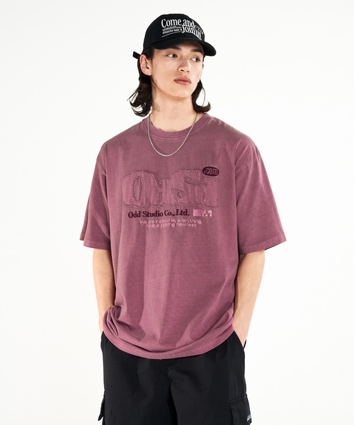 ODD STUDIO(オッドスタジオ)の「ODD PIGMENT DUSTY OVER FIT TEE(Tシャツ/カットソー・レディース・チャコールグレー/チャコール/ネイビー/ピンク・M/L)」の11枚目の写真