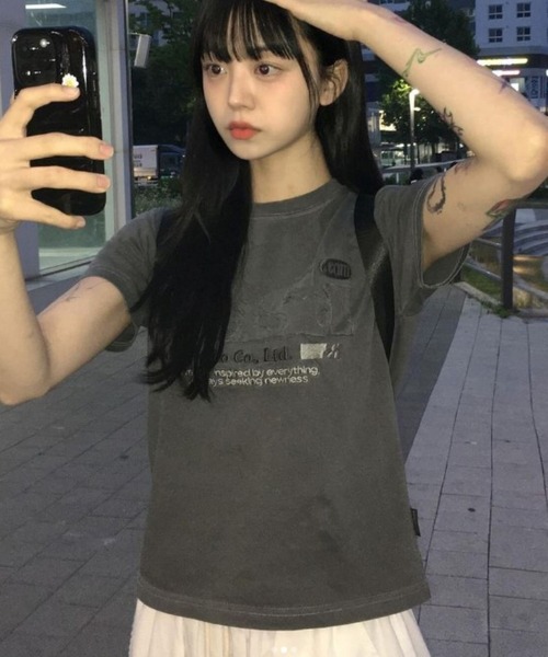 ODD STUDIO(オッドスタジオ)の「ODD PIGMENT DUSTY OVER FIT TEE(Tシャツ/カットソー・レディース・チャコールグレー/チャコール/ネイビー/ピンク・M/L)」の15枚目の写真