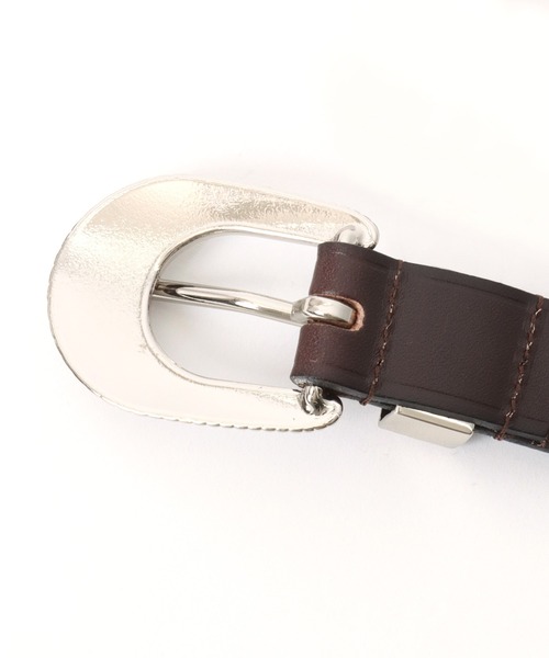 MARUKAWA(マルカワ)の「25mm 細め 牛革 ウエスタンレザーベルト(ベルト・メンズ・ダークブラウン/ブラック・FREE)」の5枚目の写真