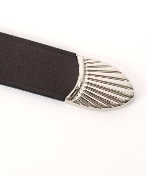 MARUKAWA(マルカワ)の「25mm 細め 牛革 ウエスタンレザーベルト(ベルト・メンズ・ダークブラウン/ブラック・FREE)」の6枚目の写真