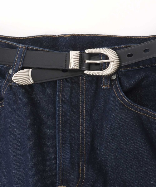 MARUKAWA(マルカワ)の「25mm 細め 牛革 ウエスタンレザーベルト(ベルト・メンズ・ダークブラウン/ブラック・FREE)」の9枚目の写真