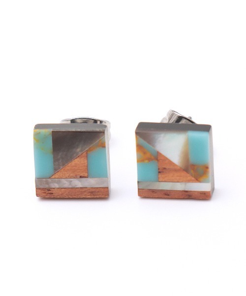 チチカカ（チチカカ）の「キカスクエアピアス（ピアス（両耳用）・レディース・ホワイト/ブルー・FREE）」の5枚目の写真