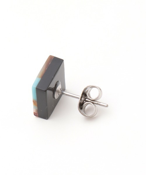 チチカカ（チチカカ）の「キカスクエアピアス（ピアス（両耳用）・レディース・ホワイト/ブルー・FREE）」の4枚目の写真