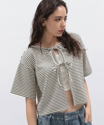 LAKOLE | ワッフルリボンカーディガン半袖 / 138177(カーディガン/ボレロ)