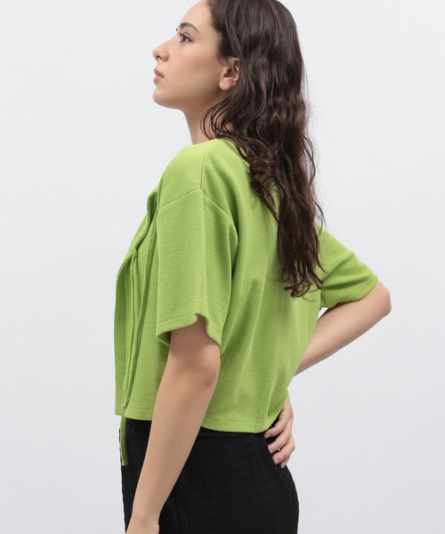 LAKOLE(ラコレ)の「ワッフルリボンカーディガン半袖 / 138177(カーディガン/ボレロ・レディース・その他9/グリーン/その他6/イエロー・SMALL/MEDIUM)」の16枚目の写真