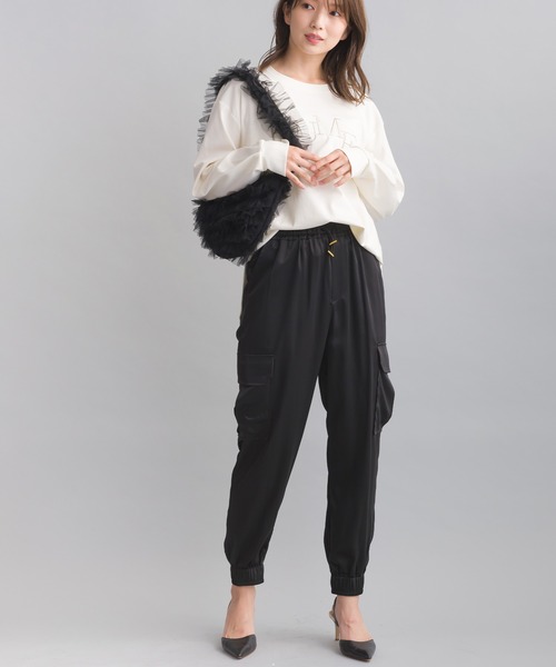 PICCIN（ピッチン）の「【セットアップ可能】サテンカーゴパンツ（カーゴパンツ・レディース・モカ/ブラック・M）」の7枚目の写真