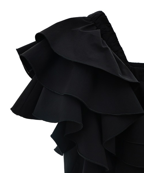 31 Sons de mode（トランテアン　ソン　ドゥ　モード）の「ジップ付き２ＷＡＹフリルブラウス（シャツ/ブラウス・レディース・ブラック/オフホワイト/レオパード・36/38）」の14枚目の写真