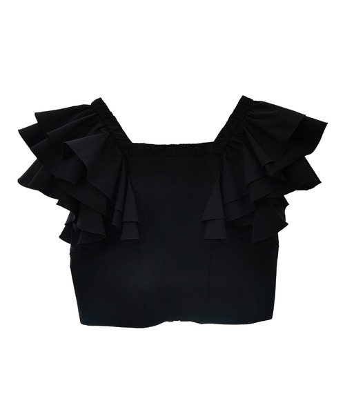 31 Sons de mode（トランテアン　ソン　ドゥ　モード）の「ジップ付き２ＷＡＹフリルブラウス（シャツ/ブラウス・レディース・ブラック/オフホワイト/レオパード・36/38）」の19枚目の写真