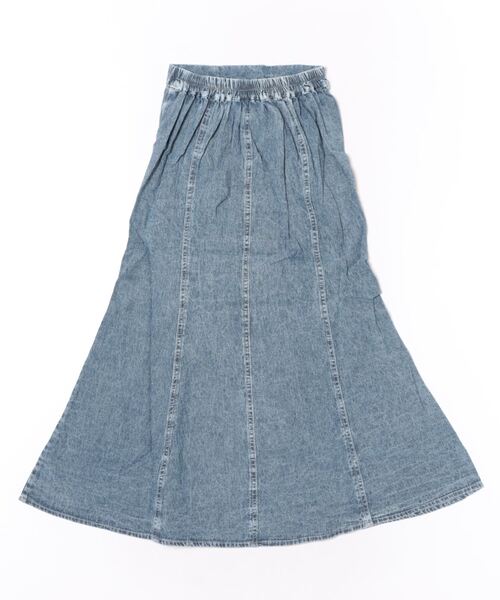 GORGE（ゴージ）の「《フリンジ切替×フレア》レディース デニムスカート ロング丈 ヴィンテージ風（スカート・レディース・ブラック/ブルー・F）」の3枚目の写真
