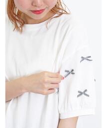 Samansa Mos2 | ◎リボンTシャツ(Tシャツ/カットソー)