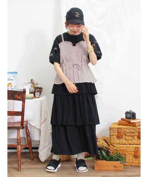 Samansa Mos2（サマンサ モスモス）の「◎リボンTシャツ（Tシャツ/カットソー・レディース・ブラック/ブルー/オフホワイト・F）」の9枚目の写真