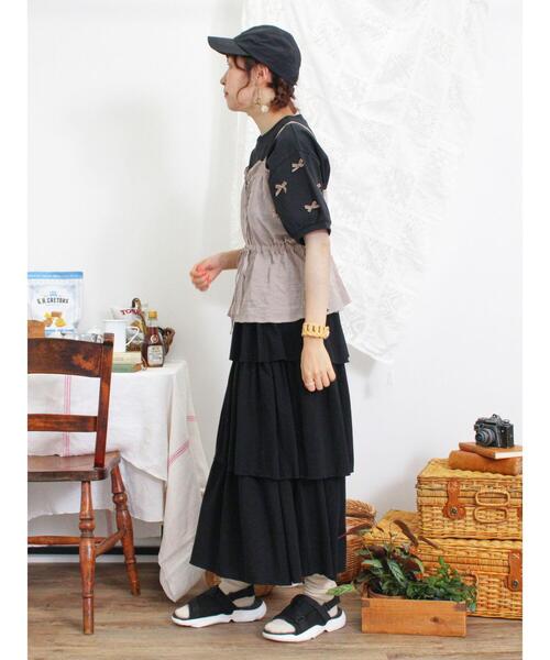 Samansa Mos2（サマンサ モスモス）の「◎リボンTシャツ（Tシャツ/カットソー・レディース・ブラック/ブルー/オフホワイト・F）」の10枚目の写真