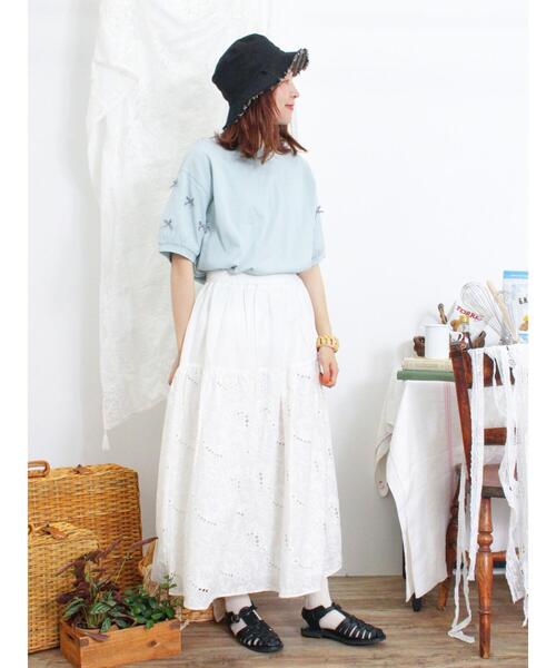 Samansa Mos2（サマンサ モスモス）の「◎リボンTシャツ（Tシャツ/カットソー・レディース・ブラック/ブルー/オフホワイト・F）」の15枚目の写真