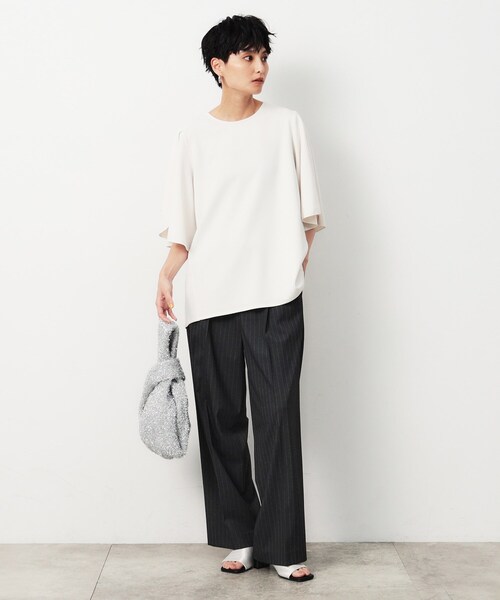 OPAQUE.CLIP（オペークドットクリップ）の「◆UV チューリップスリーブトップス【吸水速乾/洗濯機洗い可】（Tシャツ/カットソー・レディース・ブラック/オフホワイト/ベージュ/ネイビー・36/38/40/42）」の19枚目の写真