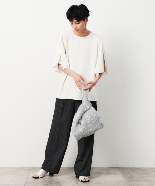 OPAQUE.CLIP（オペークドットクリップ）の「◆UV チューリップスリーブトップス【吸水速乾/洗濯機洗い可】（Tシャツ/カットソー・レディース・ブラック/オフホワイト/ベージュ/ネイビー・36/38/40/42）」の20枚目の写真