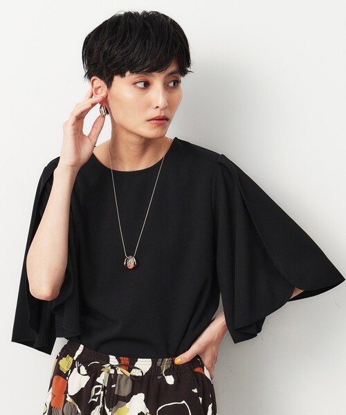 OPAQUE.CLIP（オペークドットクリップ）の「◆UV チューリップスリーブトップス【吸水速乾/洗濯機洗い可】（Tシャツ/カットソー・レディース・ブラック/オフホワイト/ベージュ/ネイビー・36/38/40/42）」の22枚目の写真