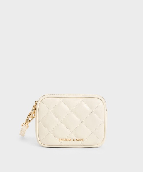 CHARLES & KEITH（チャールズ & キース）の「Apfra アップフラ キルトリスレットポーチ（ポーチ・レディース・ブラック/クリーム/セージグリーン・XXS）」の19枚目の写真