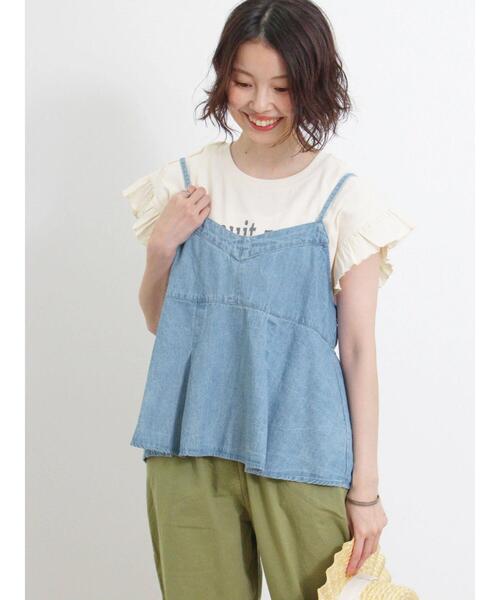 Samansa Mos2（サマンサ モスモス）の「デニム/ツイルビスチェ（ベスト・レディース・ブルー/オフホワイト/サックスブルー/カーキ・F）」の21枚目の写真