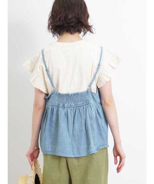 Samansa Mos2（サマンサ モスモス）の「デニム/ツイルビスチェ（ベスト・レディース・ブルー/オフホワイト/サックスブルー/カーキ・F）」の19枚目の写真