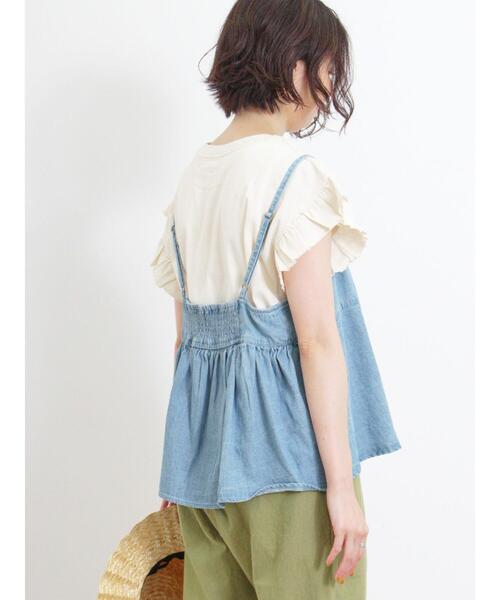 Samansa Mos2（サマンサ モスモス）の「デニム/ツイルビスチェ（ベスト・レディース・ブルー/オフホワイト/サックスブルー/カーキ・F）」の18枚目の写真