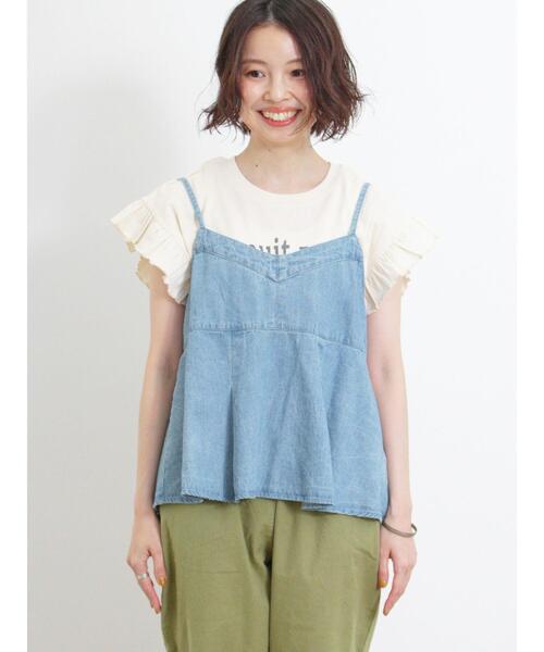 Samansa Mos2（サマンサ モスモス）の「デニム/ツイルビスチェ（ベスト・レディース・ブルー/オフホワイト/サックスブルー/カーキ・F）」の16枚目の写真