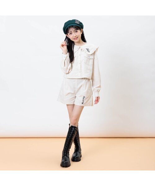 algy（アルジー）の「バックりぼんベレー（ハンチング/ベレー帽・キッズ・チェック/グリーン/ブラック・MEDIUM/SMALL）」の6枚目の写真