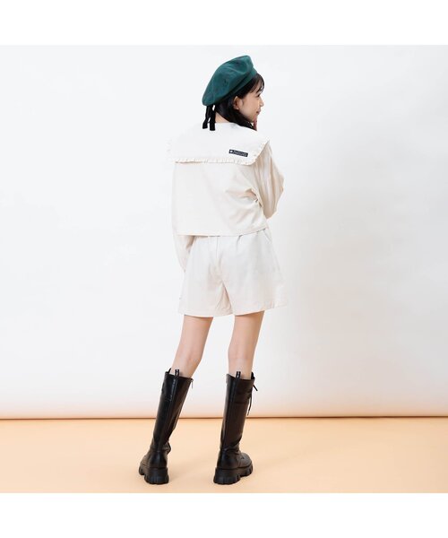 algy（アルジー）の「バックりぼんベレー（ハンチング/ベレー帽・キッズ・チェック/グリーン/ブラック・MEDIUM/SMALL）」の7枚目の写真